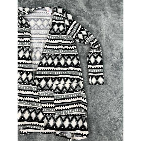 LuLaRoe Small Black White Aztec Geometric Open Front Cardigan Pockets Womens - Picture 5 of 7